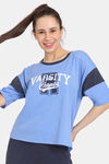 Rosaline Easy Movement Relaxed Top - Blue Bonnet — thumbnail 1